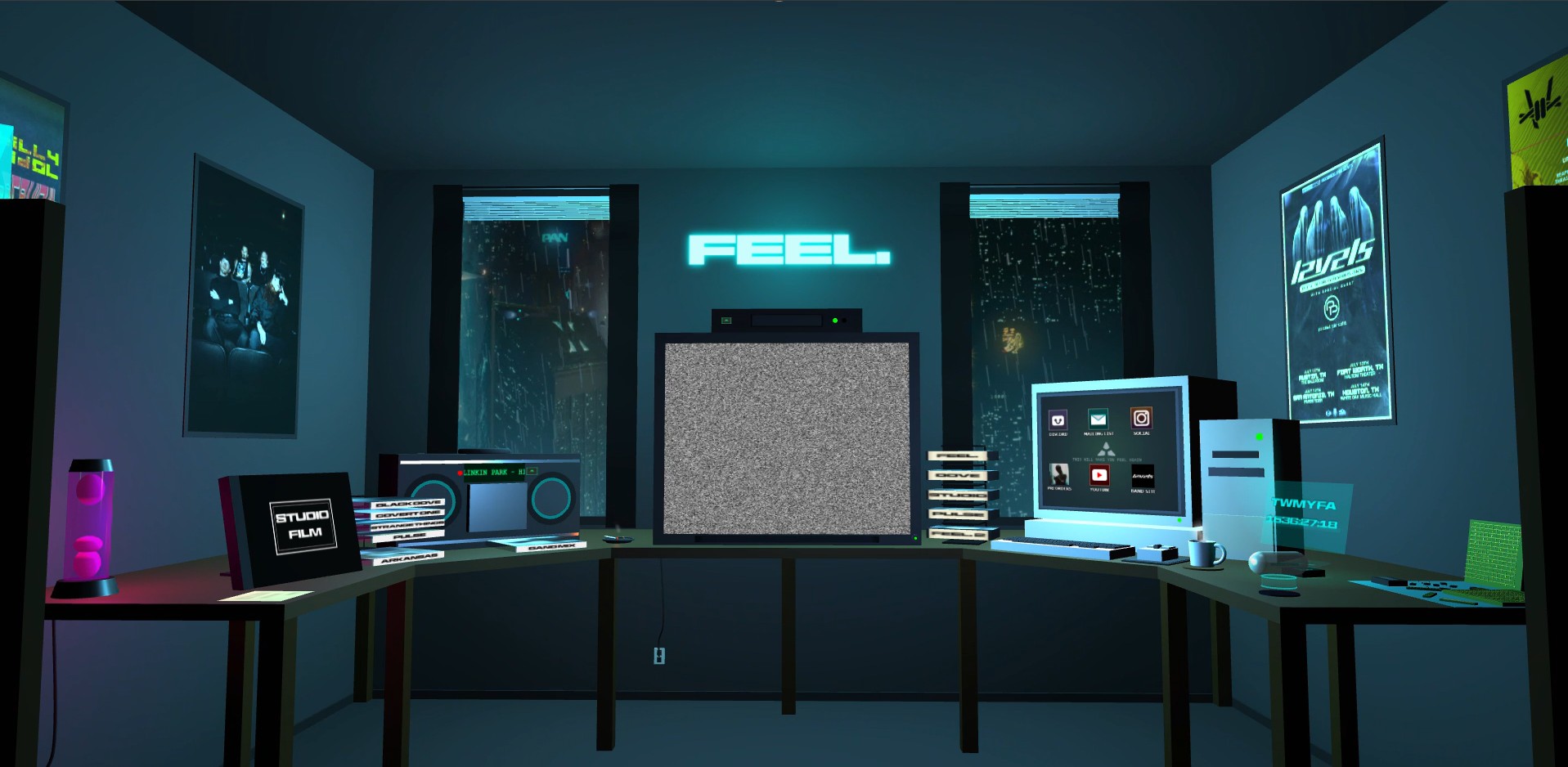 Immersive 3D virtual room experience built with Three.js